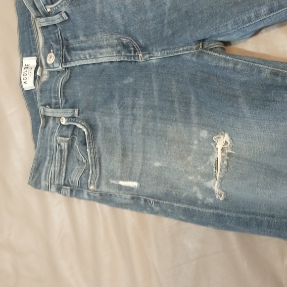 Agolde distressed Sophie high rise skinny jeans bleach splatter - Picture 8 of 11